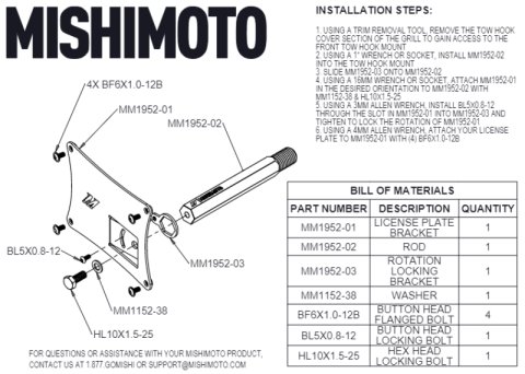 Mishimoto 2023+ Nissan Z License Plate Relocation Kit thumbnail 7