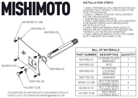 Mishimoto 2023+ Nissan Z License Plate Relocation Kit thumbnail 8