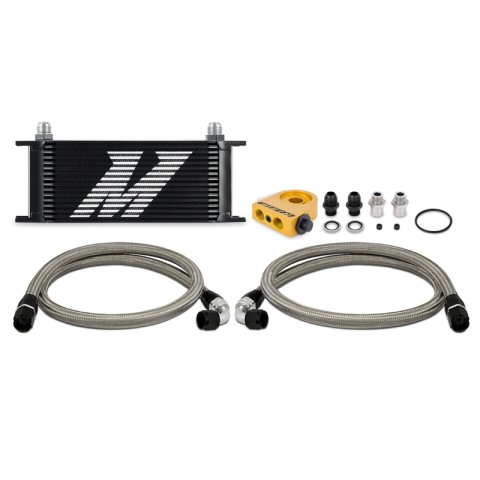 Mishimoto Universal Thermostatic Oil Cooler Kit 16-Row Black thumbnail 1