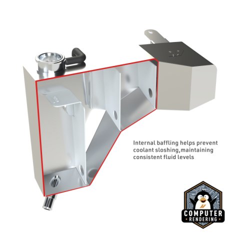 Mishimoto 2015+ Hellcat Aluminum Expansion Tank - Black thumbnail 3