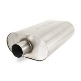 Mishimoto Universal Muffler with 2.5in Center Inlet/Outlet - Brushed thumbnail 1