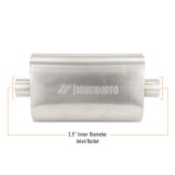 Mishimoto Universal Muffler with 2.5in Center Inlet/Outlet - Brushed thumbnail 3