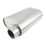 Mishimoto Universal Muffler with 3.0in Offset Inlet/Outlet - Brushed thumbnail 1