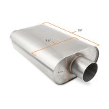 Mishimoto Universal Muffler with 3.0in Offset Inlet/Outlet - Brushed thumbnail 6