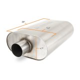 Mishimoto Universal Resonator with 2.5in Inlet/Outlet - Brushed thumbnail 1