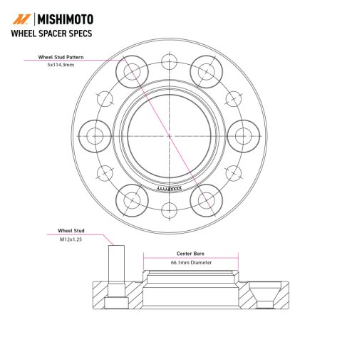 Mishimoto Wheel Spacers - 5x108 - 63.3 - 20 - M12 - Black thumbnail 6