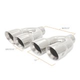 Mishimoto Universal Steel Muffler Tip 2.5in Inlet Dual Y Polished thumbnail 1
