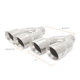 Mishimoto Universal Steel Muffler Tip 2.5in Inlet Dual Y Polished thumbnail 5