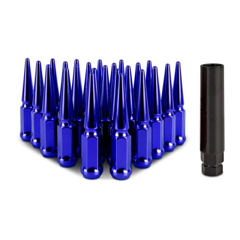 Mishimoto Mishimoto Steel Spiked Lug Nuts M12 x 1.5 24pc Set Blue thumbnail 2