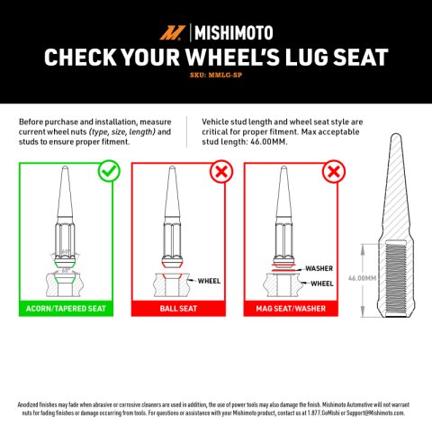 Mishimoto Mishimoto Steel Spiked Lug Nuts M12 x 1.5 24pc Set Chrome thumbnail 9