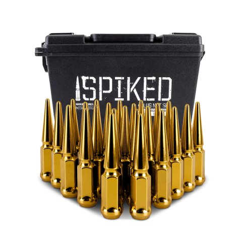 Mishimoto Mishimoto Steel Spiked Lug Nuts M12 x 1.5 24pc Set Gold thumbnail 3