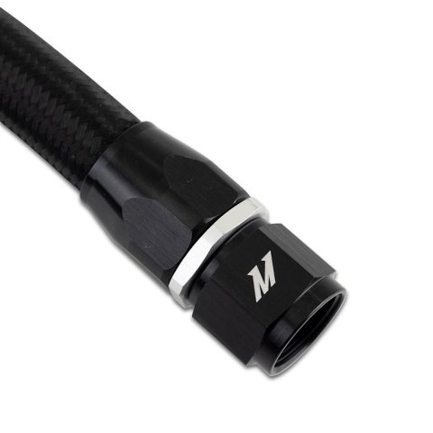 Mishimoto 3Ft Stainless Steel Braided Hose w/ -10AN Straight/90 Fittings - Black