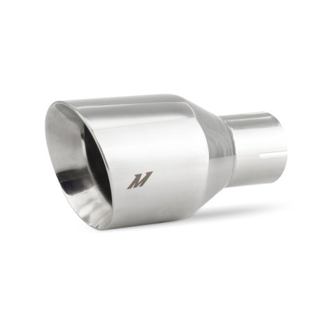 Mishimoto Clamp-on Double Wall Exhaust Tip 2.5 Inlet Slash Cut - polished thumbnail 1