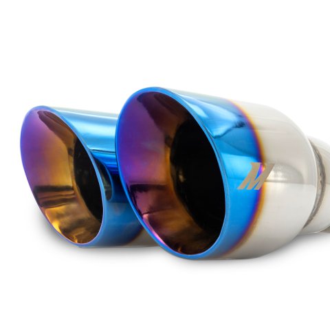 Mishimoto Dual Offset Tips 2.5in Inlet 3in Outlet Slash Cut - Burnt thumbnail 2
