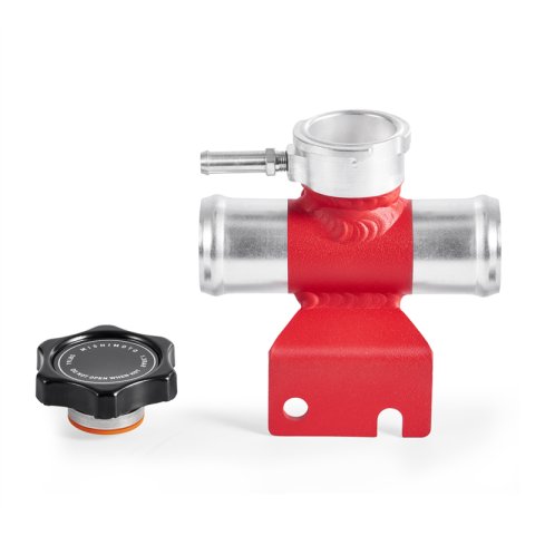 Mishimoto 08-15 Mitsubishi Lancer Evo X Coolant Fill Inlet - Red thumbnail 1