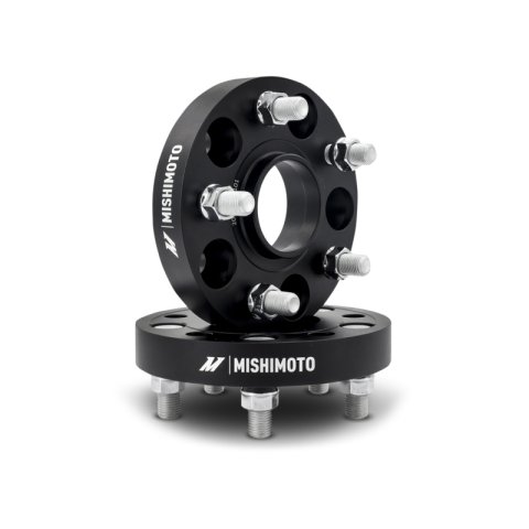 Mishimoto Wheel Spacers - 5x120 - 64.1 CB - M14 x1.5 - 25mm - BK thumbnail 1
