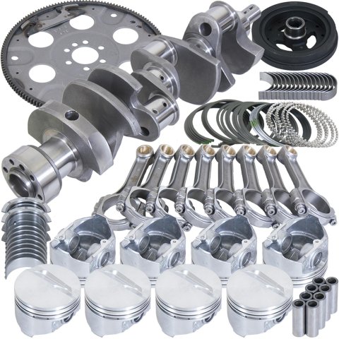 Eagle Chevy 350 1Pc 3.750in Crank 5.700in I-Beam Rods 4.000in Pistons 153 Tooth FP Balanced Assembly
