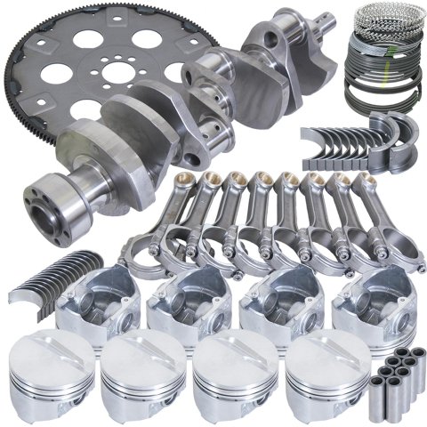 Eagle Chevy 350 1Pc 3.750in Crank 5.700in I-Beam Rods 4.060in Pistons 168 Tooth FP Balanced Assembly