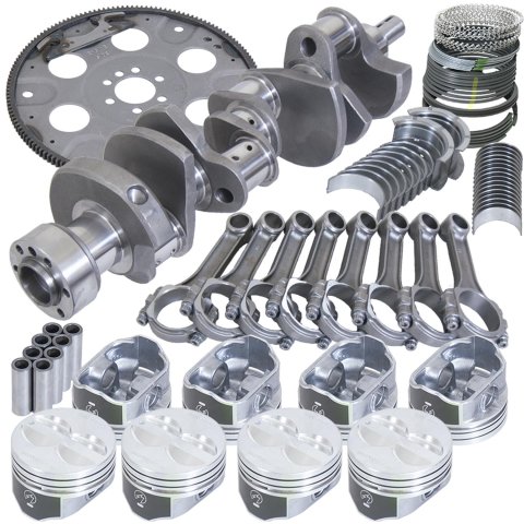 Eagle Chevy 350 1Pc 3.480in Crank 5.700in I-Beam Rods 4.060in Pistons 153 Tooth FP Balanced Assembly