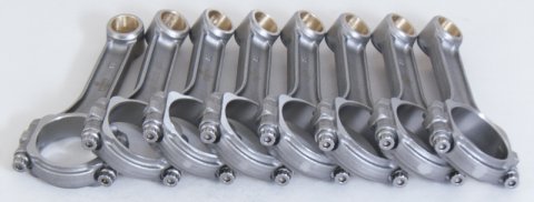 Eagle Chevrolet SB 5.700in 2.00in 5.700in 5140 Steel 3/8in Bolts I-Beam Connecting Rods - Set of 8