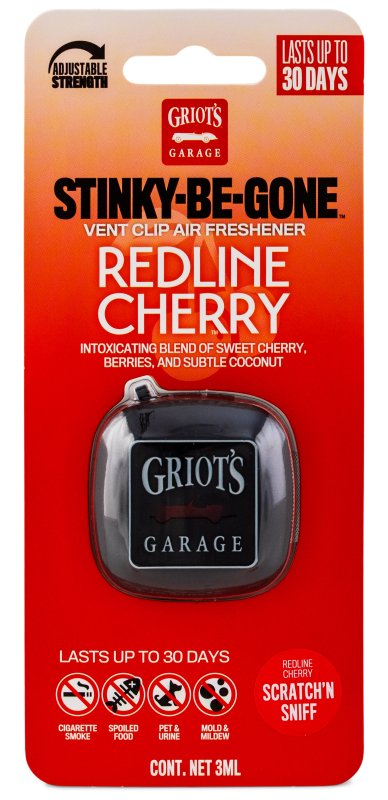 Griots Garage Stinky-Be-Gone Vent Clip Air Freshener - Redline Cherry thumbnail 1