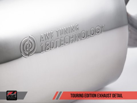 AWE Tuning BMW F3X 340i Touring Edition Axle-Back Exhaust - Chrome Silver Tips (102mm) thumbnail 3