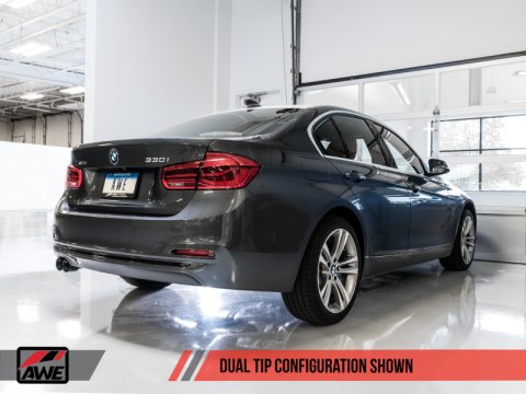 AWE Tuning BMW F3X 28i / 30i Touring Edition Axle-Back Exhaust Single Side - 80mm Black Tips thumbnail 9