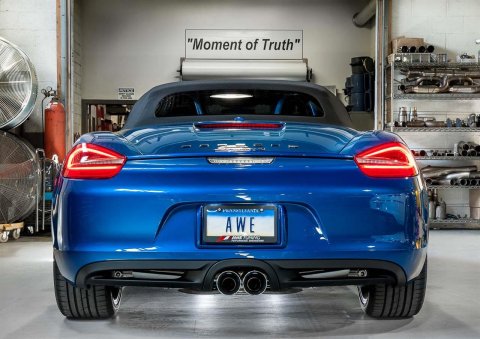 AWE Tuning Porsche 981 Performance Exhaust System - w/Diamond Black Tips thumbnail 2