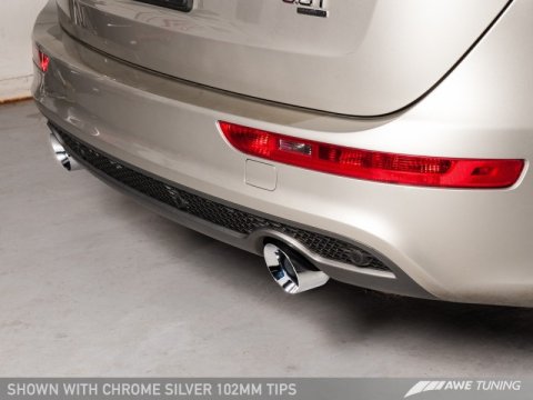 AWE Tuning Audi 8R Q5 3.2L Non-Resonated Exhaust System (Downpipe-Back) - Polished Silver Tips thumbnail 6