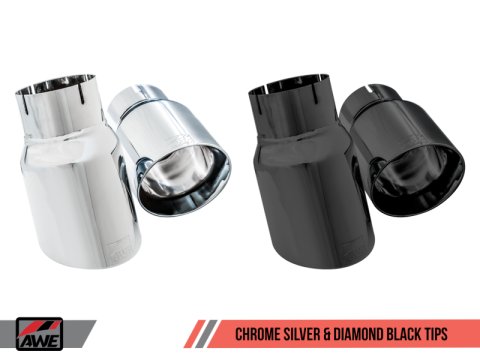 AWE Tuning Ford Focus RS SwitchPath Cat-Back Exhaust - Diamond Black Tips thumbnail 1