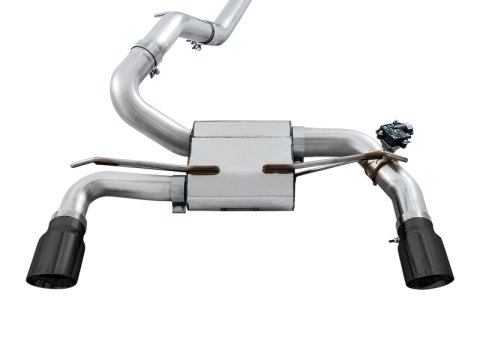 AWE Tuning Ford Focus RS SwitchPath Cat-Back Exhaust - Diamond Black Tips thumbnail 2
