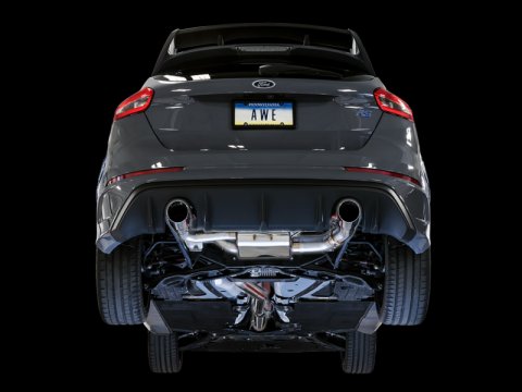 AWE Tuning Ford Focus RS SwitchPath Cat-Back Exhaust - Diamond Black Tips thumbnail 8