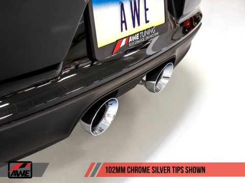 AWE Tuning Porsche 911 (991.2) Carrera / S SwitchPath Exhaust for PSE Cars - Chrome Silver Tips thumbnail 2