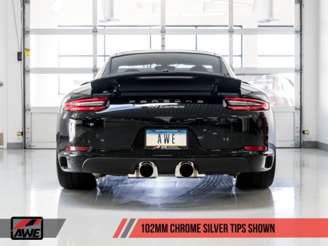 AWE Tuning Porsche 911 (991.2) Carrera / S SwitchPath Exhaust for PSE Cars - Chrome Silver Tips thumbnail 9