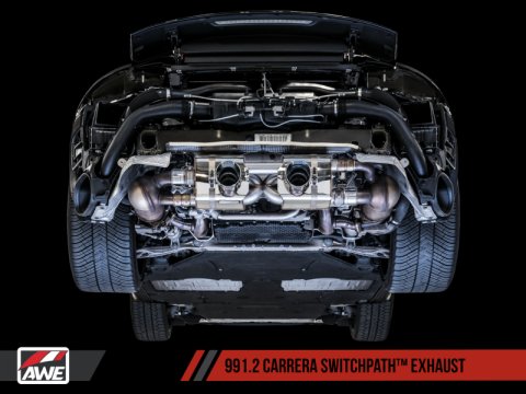 AWE Tuning Porsche 911 (991.2) Carrera / S SwitchPath Exhaust for PSE Cars - Diamond Black Tips thumbnail 1