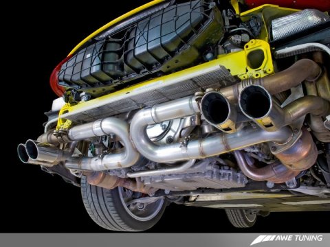 AWE Tuning Porsche 991 SwitchPath Exhaust for PSE Cars Diamond Black Tips thumbnail 1