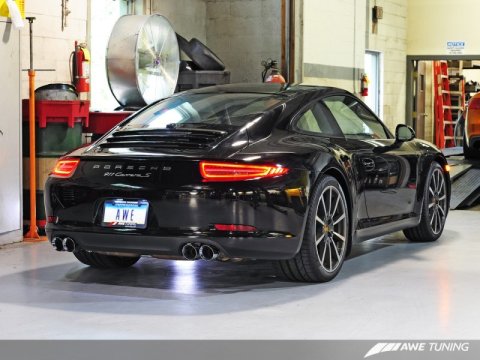 AWE Tuning Porsche 991 SwitchPath Exhaust for PSE Cars Diamond Black Tips thumbnail 2