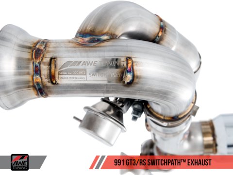 AWE Tuning Porsche 991 GT3 / RS SwitchPath Exhaust - Diamond Black Tips thumbnail 5