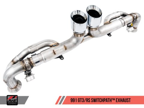 AWE Tuning Porsche 991 GT3 / RS SwitchPath Exhaust - Diamond Black Tips thumbnail 7