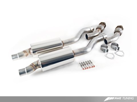 AWE Tuning Audi B8 / B8.5 S5 Cabrio Touring Edition Exhaust - Resonated - Chrome Silver Tips thumbnail 4
