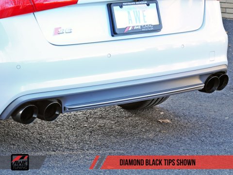 AWE Tuning Audi C7 / C7.5 S6 4.0T Touring Edition Exhaust - Diamond Black Tips thumbnail 2