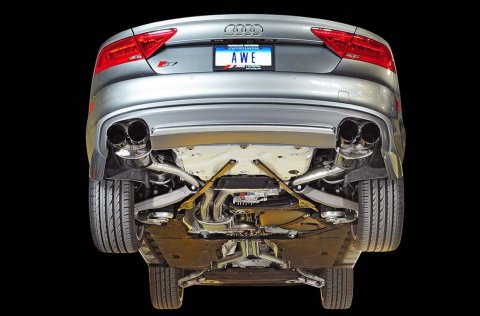 AWE Tuning Audi C7 / C7.5 S7 4.0T Touring Edition Exhaust - Diamond Black Tips thumbnail 4