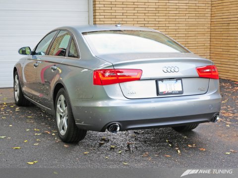 AWE Tuning Audi C7 A6 3.0T Touring Edition Exhaust - Dual Outlet Chrome Silver Tips thumbnail 9