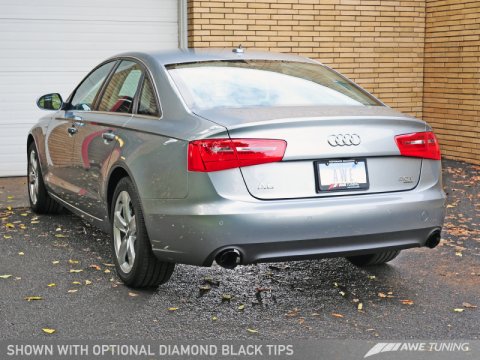 AWE Tuning Audi C7 A6 3.0T Touring Edition Exhaust - Dual Outlet Diamond Black Tips thumbnail 7