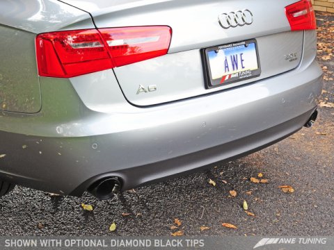 AWE Tuning Audi C7 A6 3.0T Touring Edition Exhaust - Dual Outlet Diamond Black Tips thumbnail 8