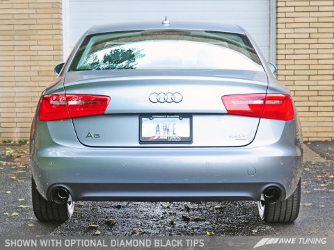 AWE Tuning Audi C7 A6 3.0T Touring Edition Exhaust - Dual Outlet Diamond Black Tips thumbnail 9