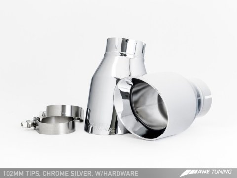 AWE Tuning Audi C7 A7 3.0T Touring Edition Exhaust - Dual Outlet Chrome Silver Tips thumbnail 3