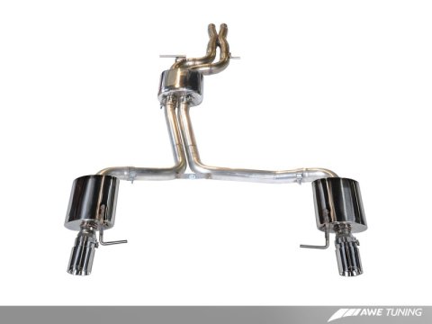 AWE Tuning Audi C7 A7 3.0T Touring Edition Exhaust - Dual Outlet Diamond Black Tips thumbnail 6