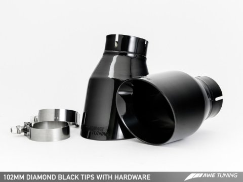 AWE Tuning Audi C7.5 A6 3.0T Touring Edition Exhaust - Quad Outlet Diamond Black Tips thumbnail 3