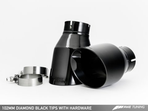 AWE Tuning Audi C7.5 A6 3.0T Touring Edition Exhaust - Quad Outlet Diamond Black Tips thumbnail 7